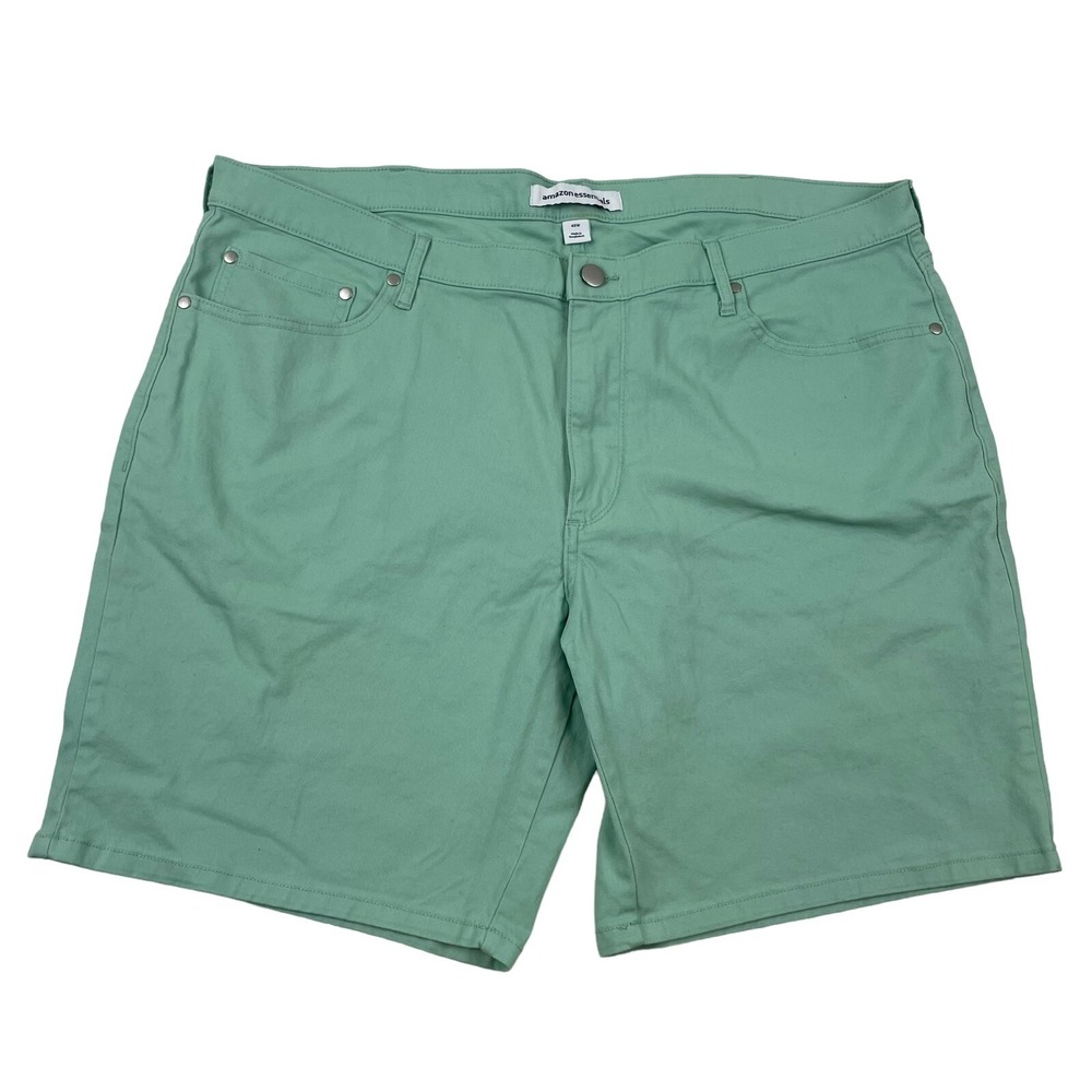 Amazon Essentials Men's Mint Bermuda Flat Front Chino Shorts 40 Cotton Stretch